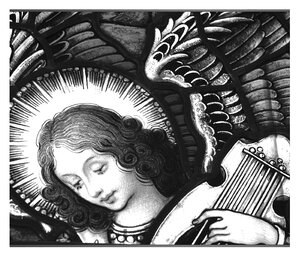 Angel with Lyre (Stained Glass)